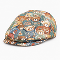 Henney Bear Melfi Bear Pattern Tapestry Flat Cap