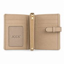 JCCS Women’s Genuine Leather Long Bifold Wallet with Central Zip Coin Pocket