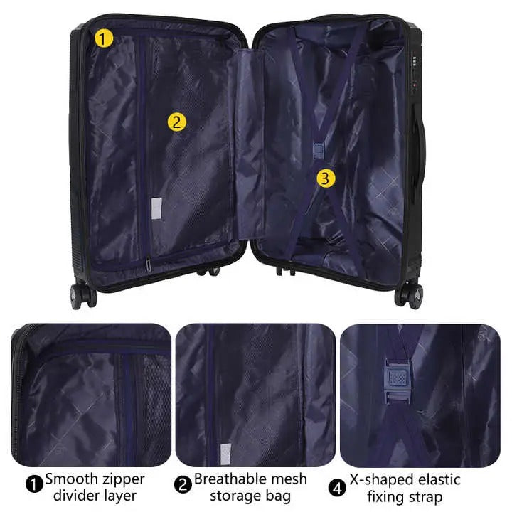 Omaska EdgeFlow Hardcase Spinner 3pc Set Luggage